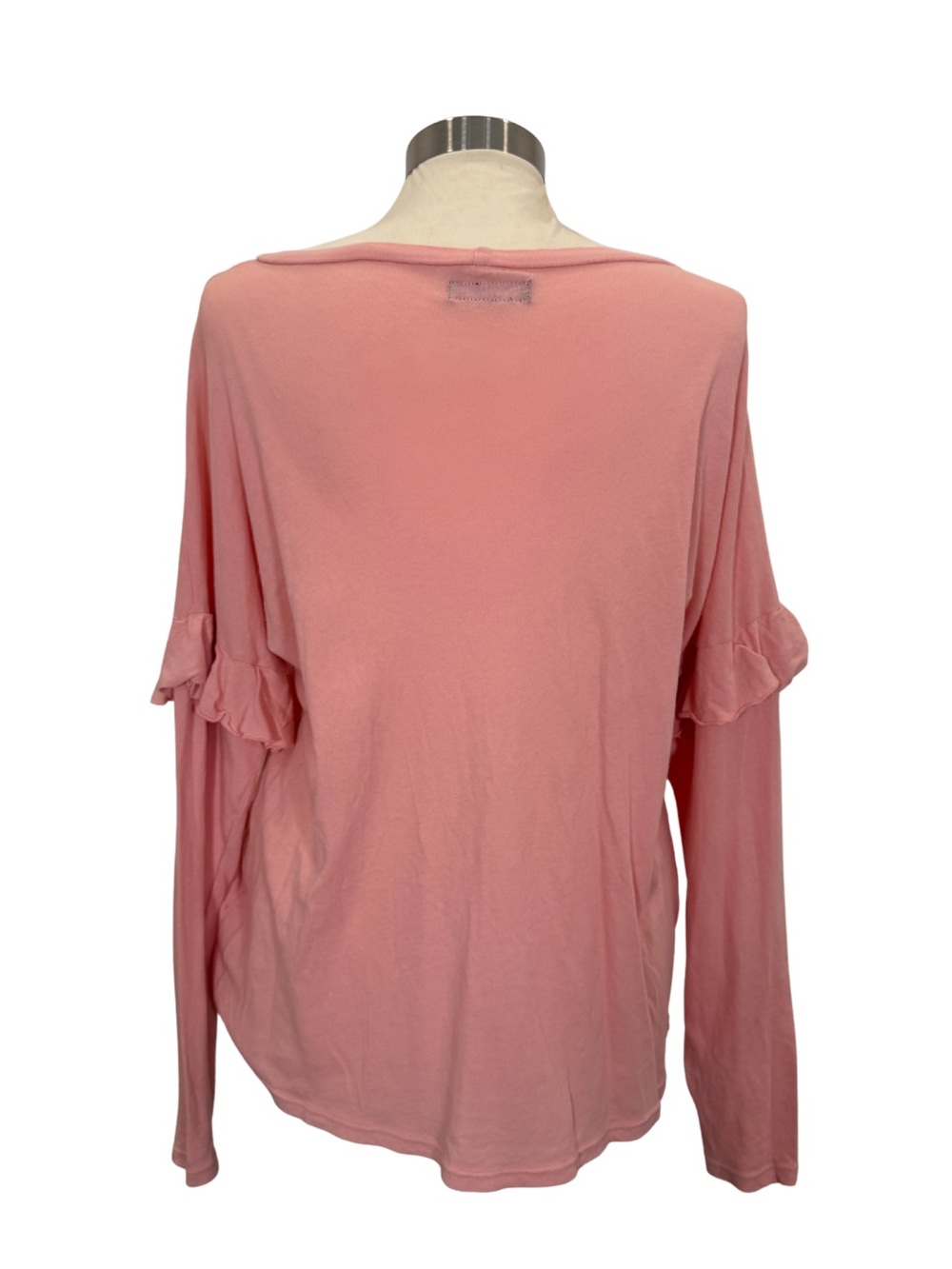 Michael Lauren Dusty Pink Long-Sleeve Ruffle Detail Top - Picture 2 of 4